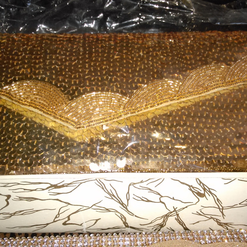 Gold Sequin Clutch